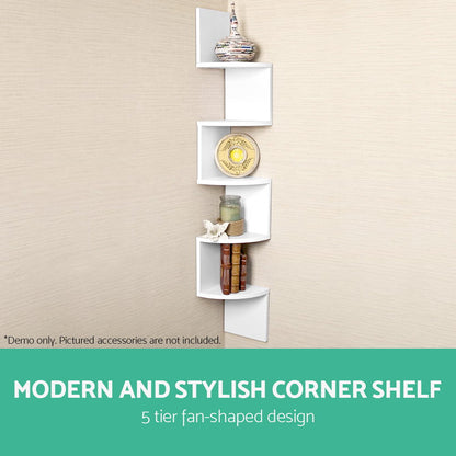 Artiss Wall Shelf Corner Floating 5-Tier White Tristar Online