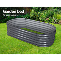 Greenfingers 160X80X42CM Galvanised Raised Garden Bed Steel Instant Planter Tristar Online