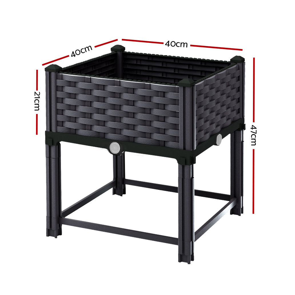 Greenfingers Garden Bed PP Raised Planter Flower Vegetable Outdoor 40x40x23cm Tristar Online