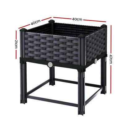 Greenfingers Garden Bed PP Raised Planter Flower Vegetable Outdoor 40x40x23cm Tristar Online