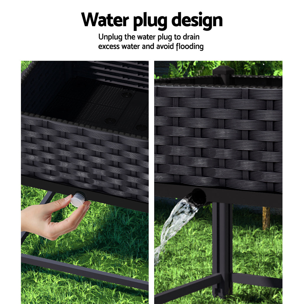 Greenfingers Garden Bed PP Raised Planter Flower Vegetable Outdoor 40x40x23cm Tristar Online