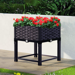 Greenfingers Garden Bed PP Raised Planter Flower Vegetable Outdoor 40x40x23cm Tristar Online