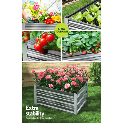 Greenfingers Garden Bed Galvanised Steel Raised Planter Vegetable 86x86x30cm Tristar Online