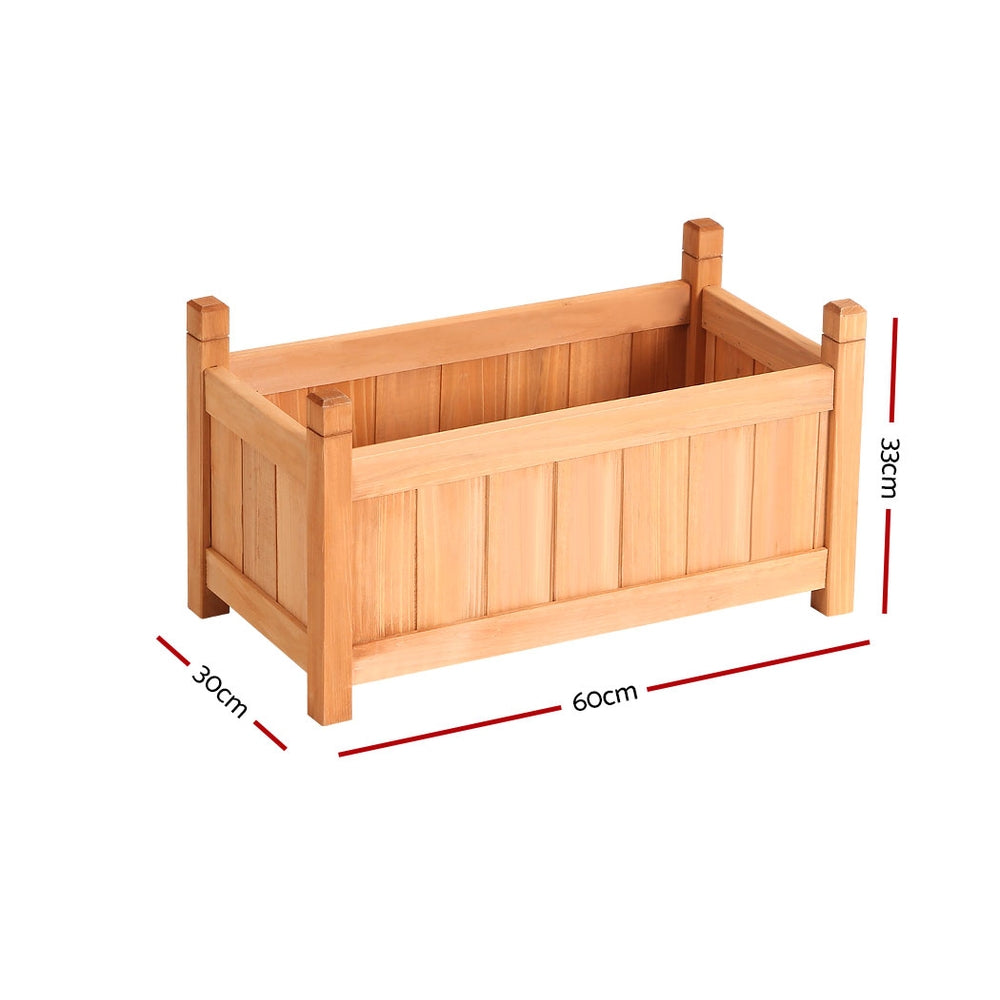 Greenfingers Garden Bed Raised Wooden Planter Box Vegetables 60x30x33cm Tristar Online