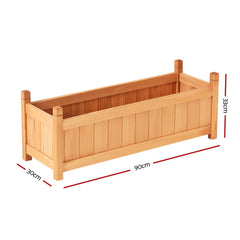 Greenfingers Garden Bed Raised Wooden Planter Outdoor Box Vegetables 90x30x33cm Tristar Online