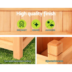 Greenfingers Garden Bed Raised Wooden Planter Outdoor Box Vegetables 90x30x33cm Tristar Online