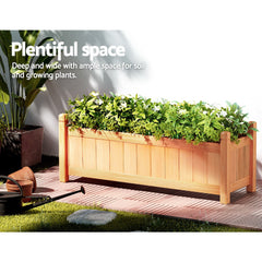 Greenfingers Garden Bed Raised Wooden Planter Outdoor Box Vegetables 90x30x33cm Tristar Online