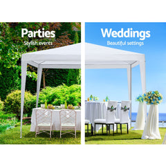 Instahut Gazebo 3x3m Wedding Party Marquee Tent Outdoor Event Camping Canopy Shade White Tristar Online