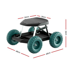 Gardeon Garden Cart Rolling Stool with Wheels Gardening Helper Seat Farm Yard Tristar Online
