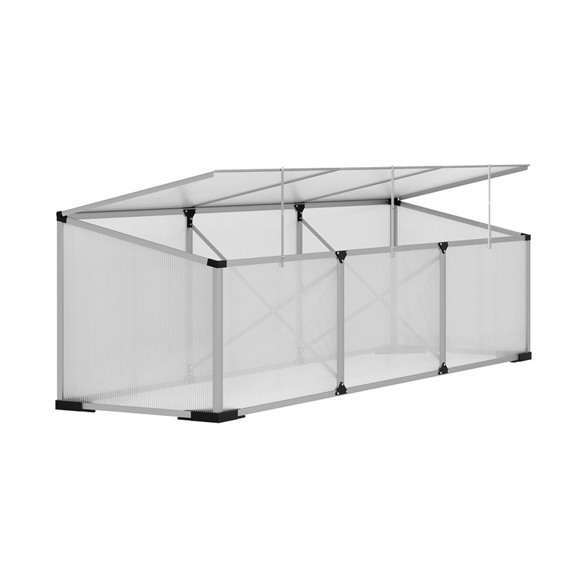 Greenfingers Greenhouse 180x50x50CM Cold Frame Plant Grow Aluminium Polycarbonate Green House Tristar Online