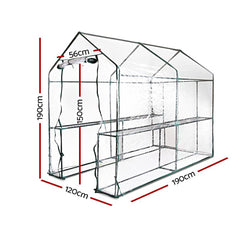 Greenfingers Greenhouse Garden Shed Green House 1.9X1.2M Storage Greenhouses Clear Tristar Online