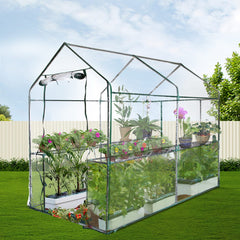 Greenfingers Greenhouse Garden Shed Green House 1.9X1.2M Storage Greenhouses Clear Tristar Online