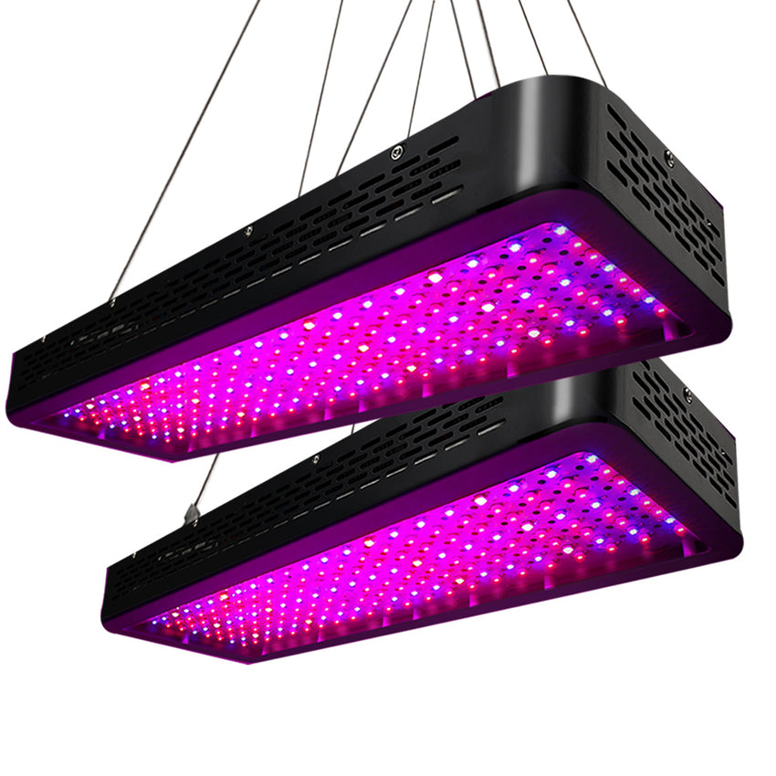 Greenfingers Set of 2 LED Grow Light Kit Hydroponic System 2000W Full Spectrum Indoor Tristar Online