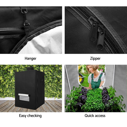 Greenfingers Hydroponics Grow Tent Kits Hydroponic Grow System Black 60X60X90CM 600D Oxford Tristar Online
