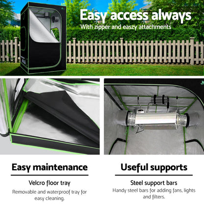Greenfingers Grow Tent Kits 1680D Oxford 0.9MX0.9MX1.8M Hydroponics Grow System Tristar Online