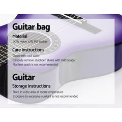 Alpha 34" Inch Guitar Classical Acoustic Cutaway Wooden Ideal Kids Gift Children 1/2 Size Purple Tristar Online