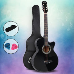 ALPHA 38 Inch Wooden Acoustic Guitar Black Tristar Online