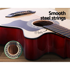 ALPHA 38 Inch Wooden Acoustic Guitar Natural Wood Tristar Online