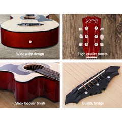 ALPHA 38 Inch Wooden Acoustic Guitar Natural Wood Tristar Online
