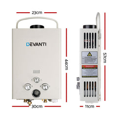 Devanti Outdoor Gas Hot Water Heater Portable Camping Shower 12V Pump Grey Tristar Online