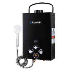 Devanti Outdoor Portable Gas Water Heater 8LPM Camping Shower Black Tristar Online