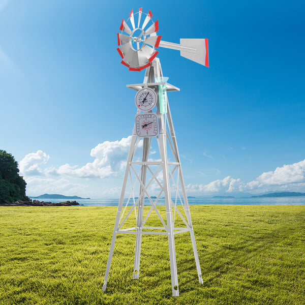 Garden Windmill 6FT 186cm Metal Ornaments Outdoor Decor Ornamental Wind Will Tristar Online