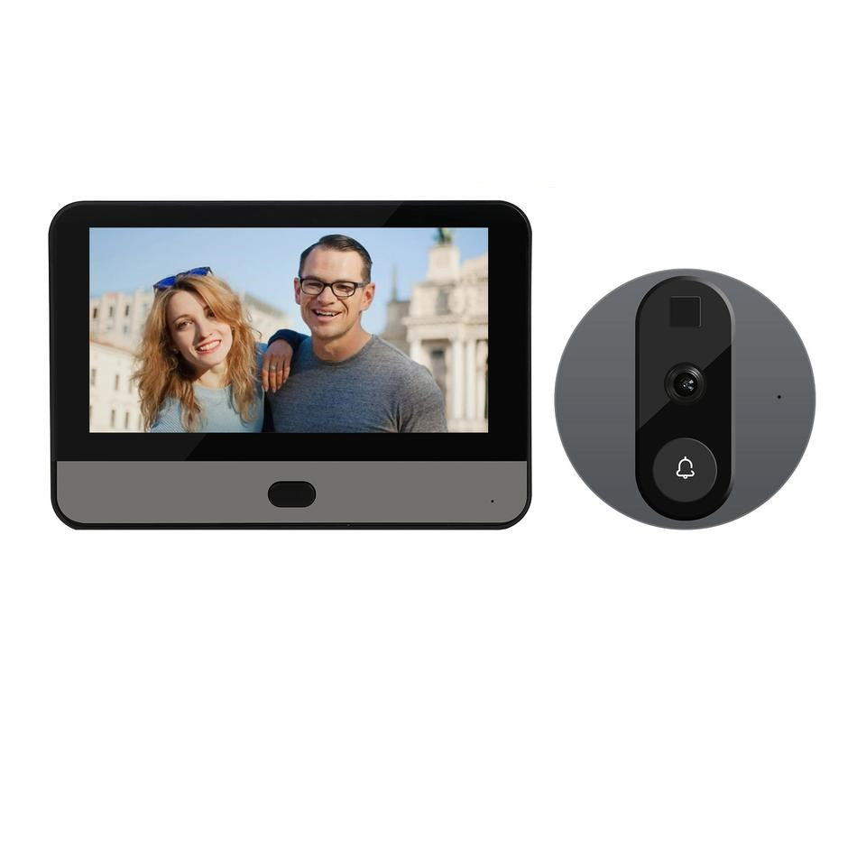 Tuya Video 1080P Wireless Lcd Monitor Video Doorbell Camera Night Vision Wifi Electronic Peephole Door Viewer with APP Control (Open Never Used) Tuya