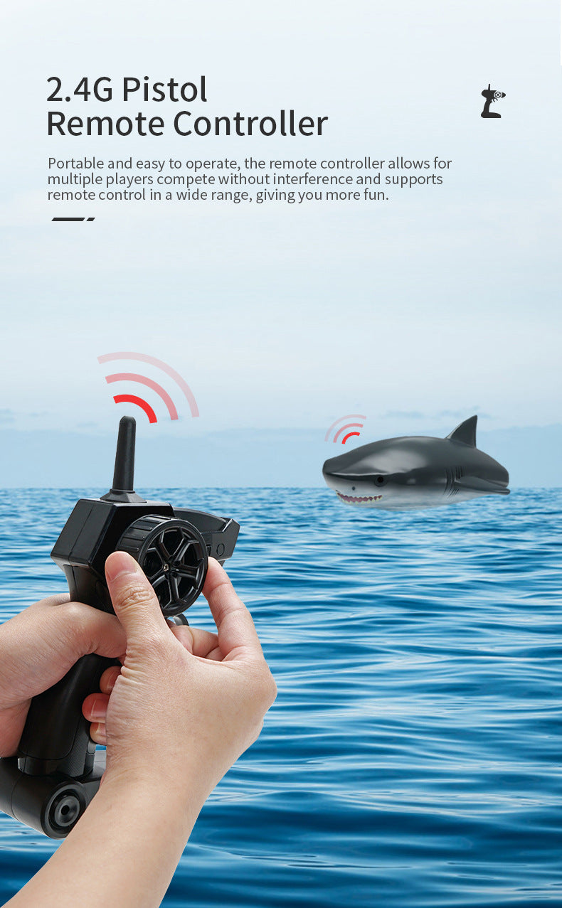 Remote Control 2 in 1 Dual Mode RC Electric Cordless Shark Speedboat Toy For Kids Trion