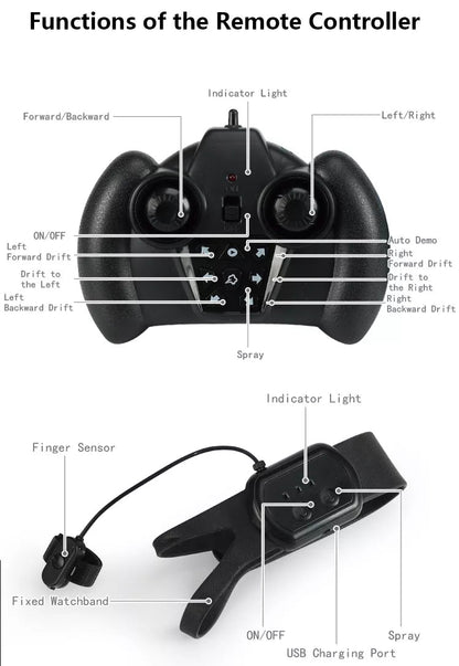 Remote Control RC Stunt Smart Spray Toy Car For Kids With Watch Gesture Trion