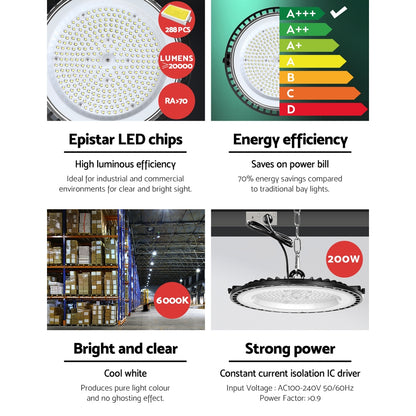 Leier High Bay Light LED 200W Industrial Lamp Workshop Warehouse Factory Lights Tristar Online