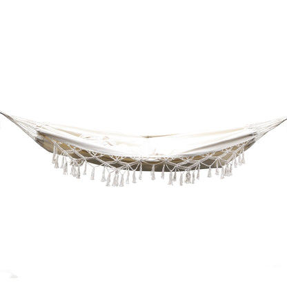 Gardeon Hanging Tassel Hammock Swing Bed Cream Tristar Online