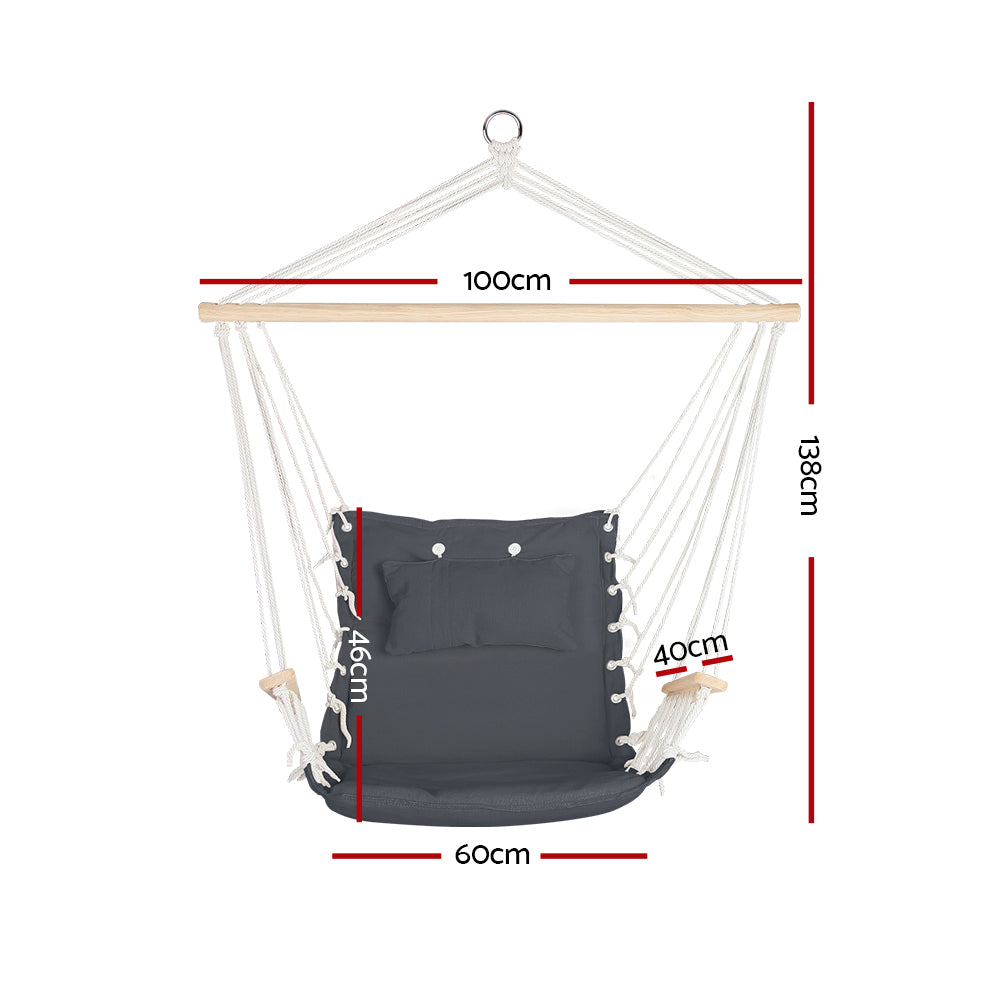 Gardeon Hammock Hanging Swing Chair - Grey Tristar Online