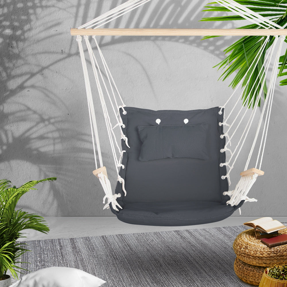 Gardeon Hammock Hanging Swing Chair - Grey Tristar Online