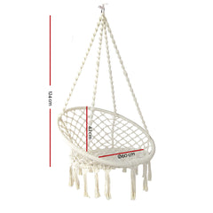 Gardeon Hammock Chair Swing Bed Relax Rope Portable Outdoor Hanging Indoor 124CM Tristar Online