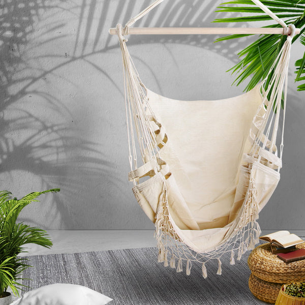 Gardeon Hammock Swing Chair - Cream Tristar Online