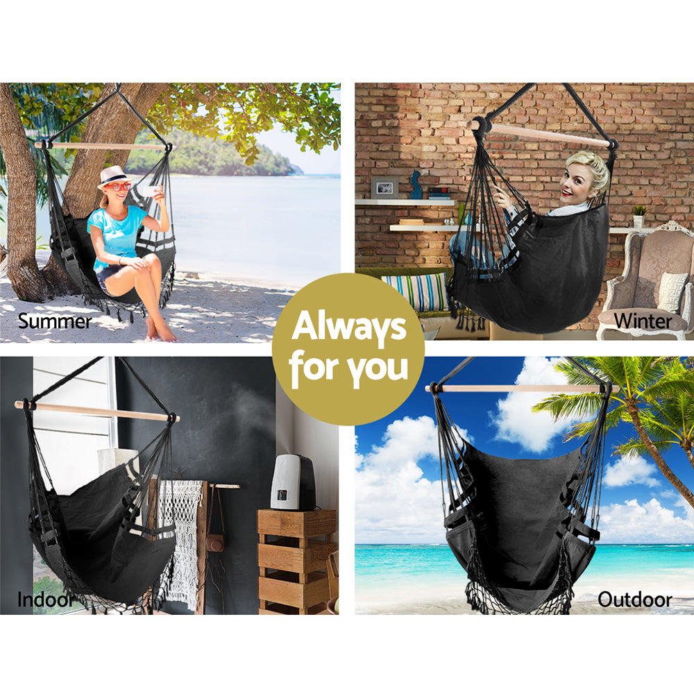 Gardeon Hammock Swing Chair - Grey Tristar Online