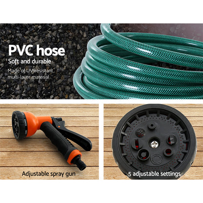 Greenfingers 10M Retractable Water Hose Reel Garden Spray Gun Storage AutoRewind Tristar Online