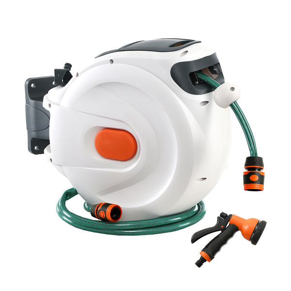 Greenfingers Retractable Hose Reel 20M Garden Water Spray Gun Auto Rewind Tristar Online