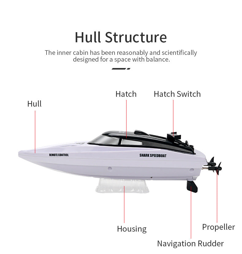 Remote Control 2 in 1 Dual Mode RC Electric Cordless Shark Speedboat Toy For Kids Trion