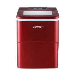 DEVANTi Portable Ice Cube Maker Machine 2L Home Bar Benchtop Easy Quick Red Tristar Online