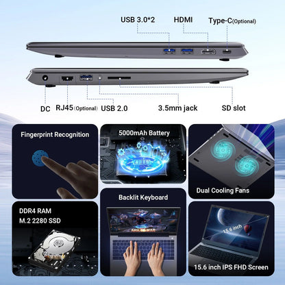 Trion Infinity 900 15.6" 12th Gen Laptop i5-1240P 12GB 512GB SSD Intel Integrated Graphics Windows 11 - Grey Trion