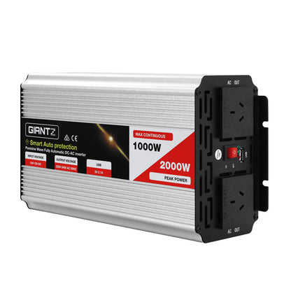 Giantz Power Inverter 1000W or 2000W Pure Sine Wave 12V-240V Camping Boat Caravan Tristar Online