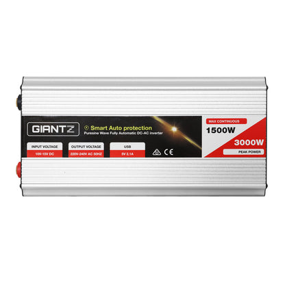 Giantz 1500W Puresine Wave DC-AC Power Inverter Tristar Online