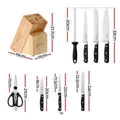 5-Star Chef 14PCS Kitchen Knife Set Stainless Steel Non-stick with Sharpener Tristar Online