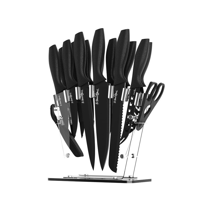 5-Star Chef 17PCS Kitchen Knife Set Stainless Steel Non-stick with Sharpener Tristar Online