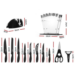 5-Star Chef 17PCS Kitchen Knife Set Stainless Steel Non-stick with Sharpener Tristar Online