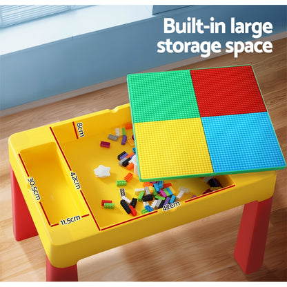 Keezi 3PCS Kids Table and Chairs Set Activity Chalkboard Toys Storage Box Desk Tristar Online