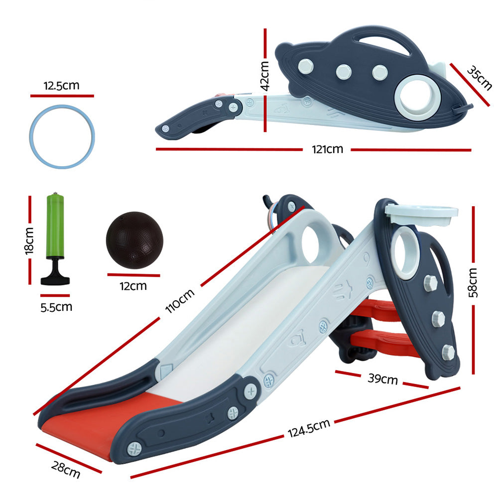 Keezi Kids Slide Set Outdoor Playground Basketball Hoop Ring Toddler Play Activity Indoor Tristar Online