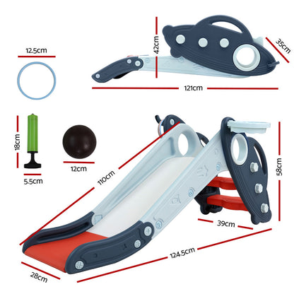 Keezi Kids Slide Set Outdoor Playground Basketball Hoop Ring Toddler Play Activity Indoor Tristar Online