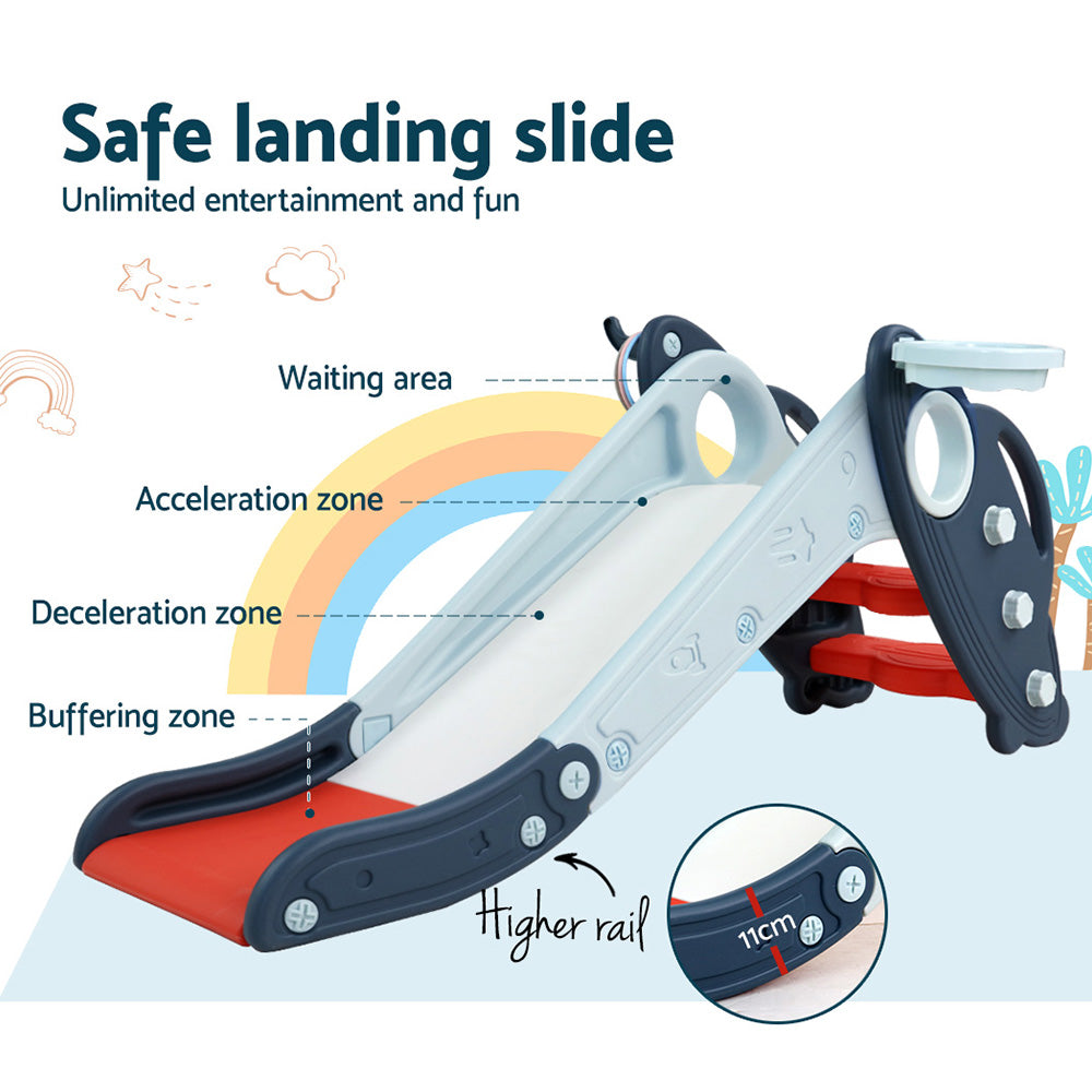 Keezi Kids Slide Set Outdoor Playground Basketball Hoop Ring Toddler Play Activity Indoor Tristar Online